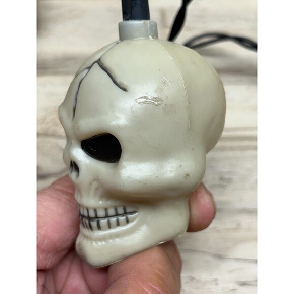 Halloween Plastic Artificial Skull Garland Electric String Lights Decoration - Picture 13 of 14